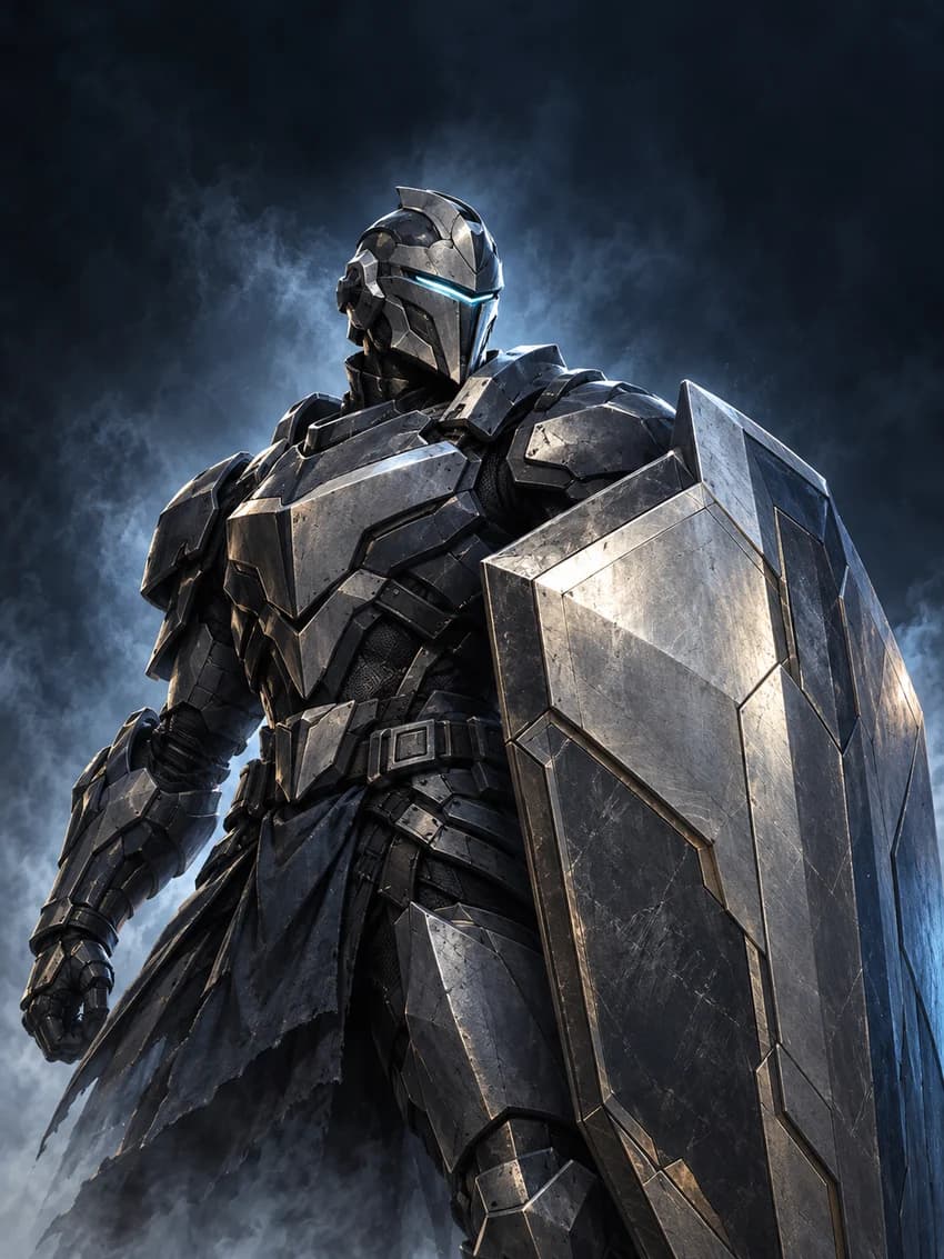 Original illustration of an armored guardian
